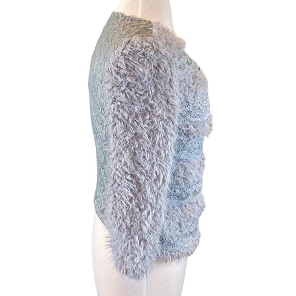 Lace Inlay Fuzzy Jacket - Picture 7 of 14
